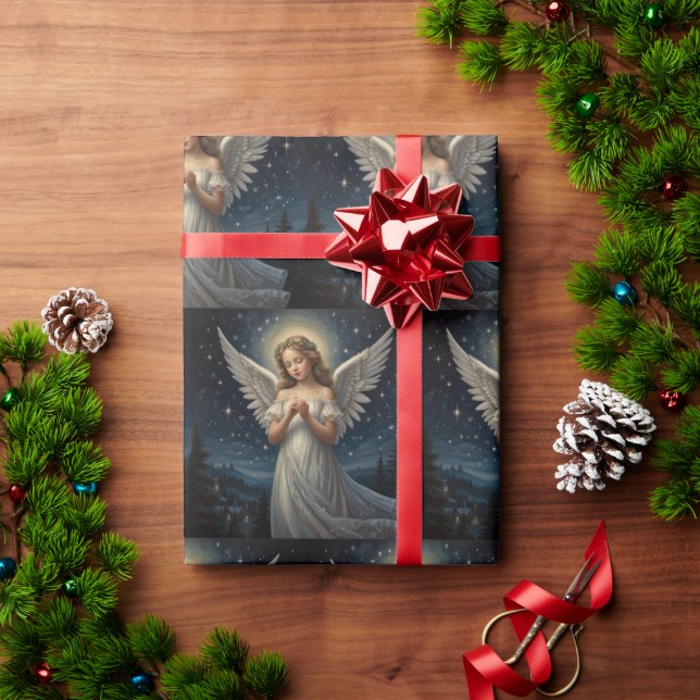 Christmas Angel Starry Night  Wrapping Paper (Holiday Gift)