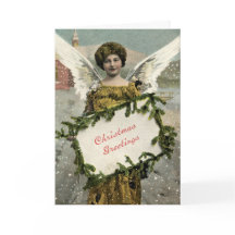 Christmas Angel Vintage Xmas Fairy Greeting Card