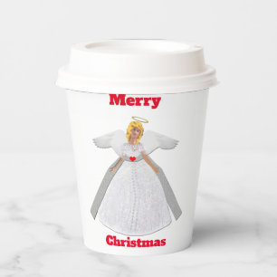 Christmas Angel White Paper Cup