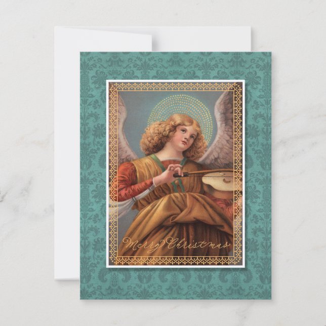 Christmas Angel with a Violin Invitation (Front)