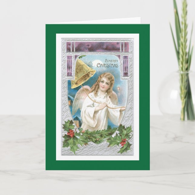 Christmas Angel with Bell Holiday Card (Front)