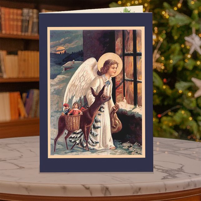 Christmas Angel With Deer Card (Creator Uploaded)