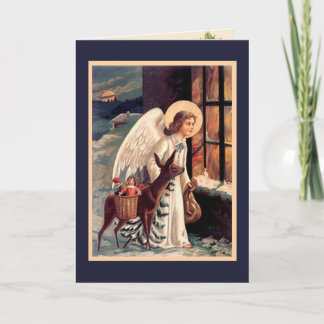 Christmas Angel With Deer Card