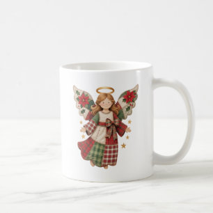 Christmas Angel with Golden Stars Coffee Mug