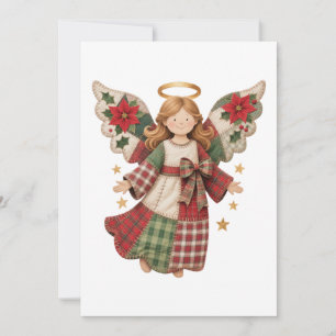 Christmas Angel with Golden Stars Invitation