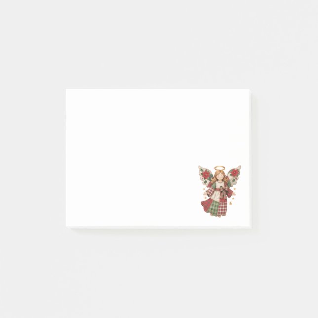 Christmas Angel with Golden Stars Post-it Notes (Front)