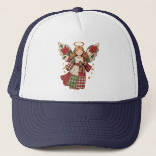 Christmas Angel with Golden Stars Trucker Hat