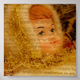 Christmas Angel With Texture Poster