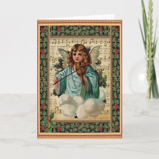 Christmas Angel with Violin Card (Front)