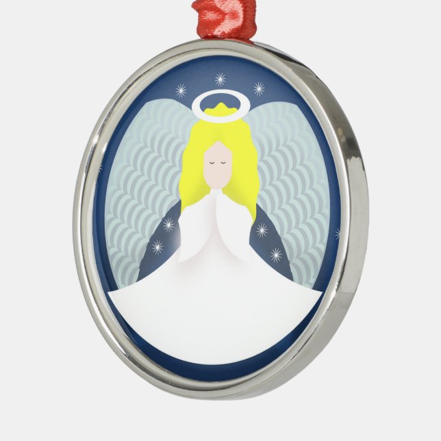 Christmas Angel with Wings Metal Tree Decoration (Left)