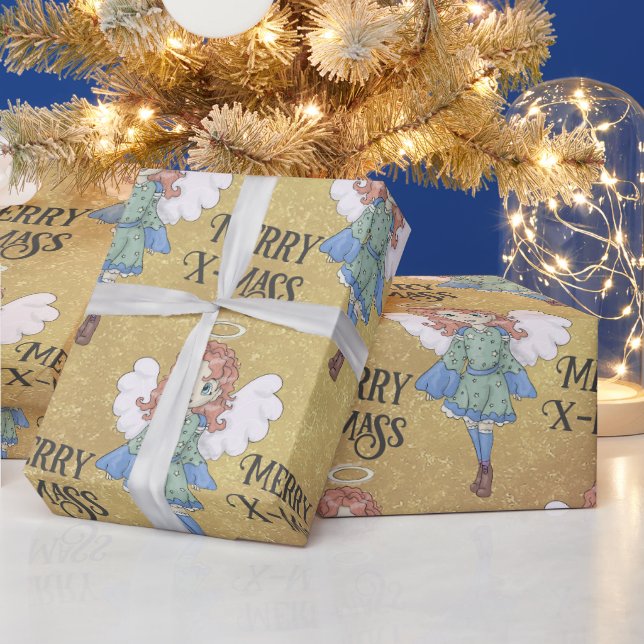 Christmas angel wrapping paper (Holidays)