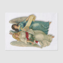 Christmas Angels Antique Victorian Girls Parchment
