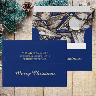 Christmas Angels Christian Catholic Elegant Blue Envelope