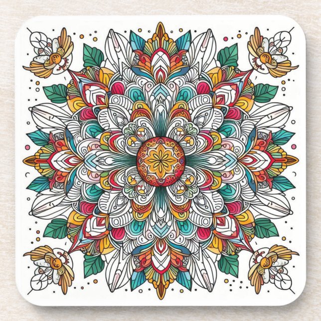 Christmas angels multicolor coaster (Front)