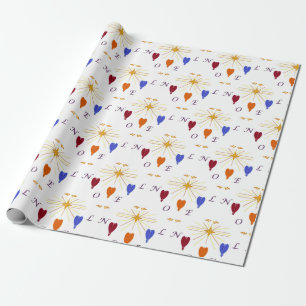 Christmas Angels n Star Noel Wrapping Paper