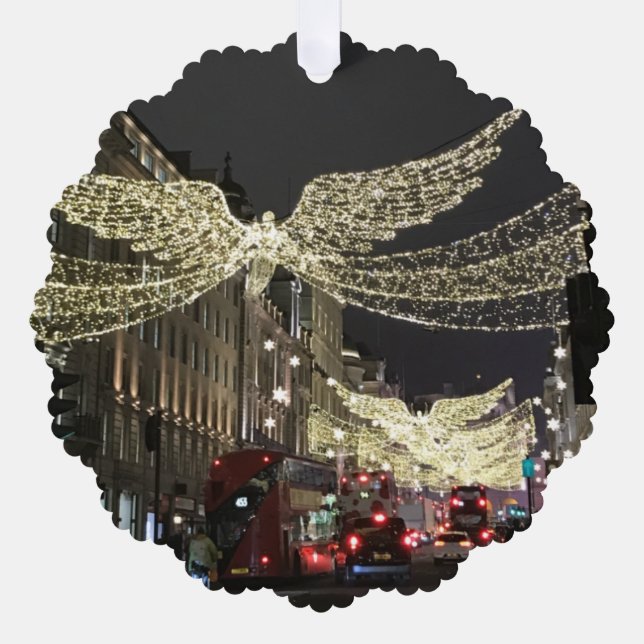 Christmas Angels Regent Street London England UK Tree Decoration Card (Front)