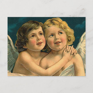 Christmas Angels - Vintage Art Holiday Postcard