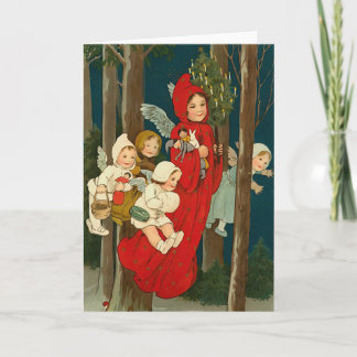 Christmas Angels Vintage Christmas Card