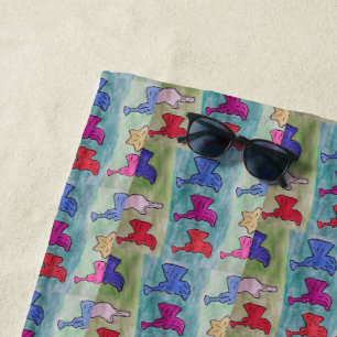 Christmas Angels With Trumpets Beach Towel