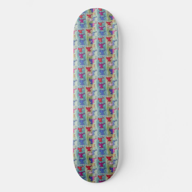 Christmas Angels With Trumpets Skateboard (Front)