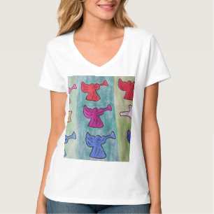 Christmas Angels With Trumpets T-Shirt