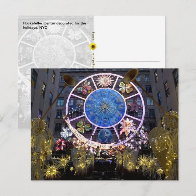 Christmas Angels & Zodiac Wheel, NYC -  Postcard (Front/Back)