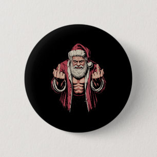 Christmas Angry Santa Middle Finger Sarcastic Xmas 6 Cm Round Badge