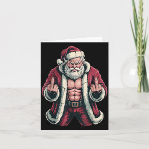 Christmas Angry Santa Middle Finger Sarcastic Xmas Card