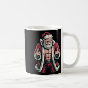 Christmas Angry Santa Middle Finger Sarcastic Xmas Coffee Mug