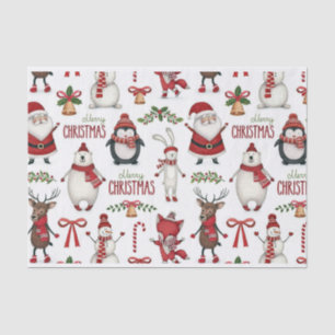 Christmas animal pattern tissue paper