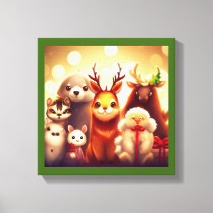 Christmas Animals 1 Canvas Print