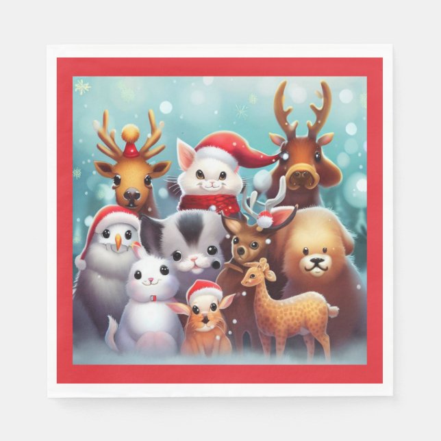 Christmas Animals 2 Napkin (Front)