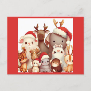 Christmas Animals 3 Holiday Postcard