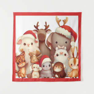 Christmas Animals 3 Tapestry