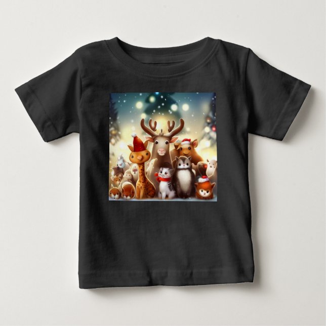 Christmas Animals 7 Baby T-Shirt (Front)