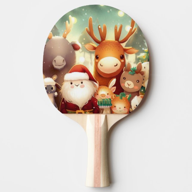Christmas Animals (8) Ping Pong Paddle (Front)