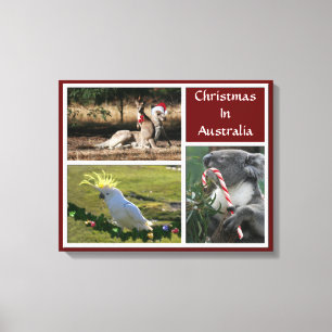 Christmas Animals Aussie Style - Personalizable Canvas Print