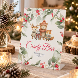Christmas Animals Baby Shower Candy Bar Sign
