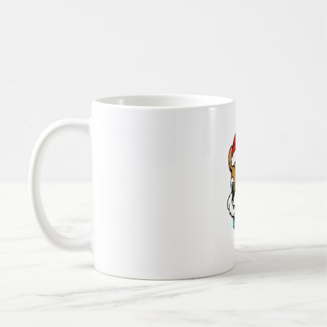 Christmas Animals Christmas Chipmunk Santa Coffee Mug (Left)