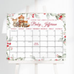 Christmas Animals Guess Due Date Calendar Poster<br><div class="desc">Change days accordingly with the month you need, go to "Edit using Design Tool" link to move the due date to a different day. HOW TO PLAY: Guests sign the calendar with their predictions for the baby's birthday. The guest to guess the date of birth (or the closest one) wins...</div>