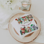 Christmas Animals Winter Baby Shower  Napkin<br><div class="desc">Introducing our enchanting Winter Christmas Theme Baby Shower party napkins! This delightful assortment features a charming array of watercolor illustrations,  showcasing adorable animals donning Santa costumes to bring a whimsical touch to your celebration. For any assistance kindly message via zazzle.</div>