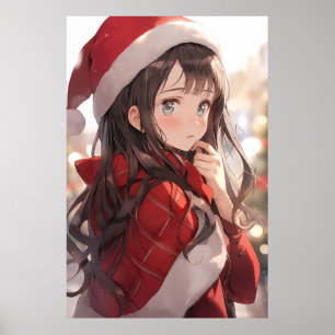 Christmas Anime Girl Poster