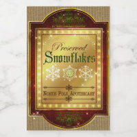 Christmas Apothecary Snowflakes Label