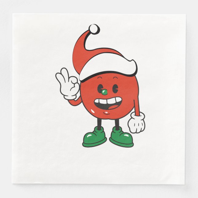 Christmas Apple - A Sweet and Festive Holiday Desi Napkin (Front)