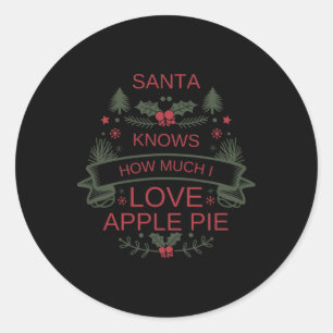 Christmas Apple Pie Lover Shirt For Comfort Foodie Classic Round Sticker