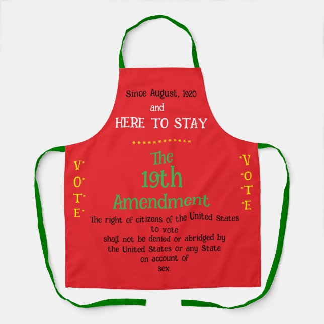 Christmas Apron For Feminists 19th Amendment (Front)