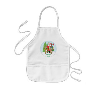 Christmas Apron for Kids Personalise "Santa Claus"