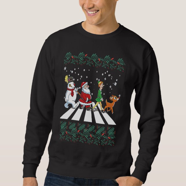 Christmas Arbey Road  Christmas Sweatshirt (Front)