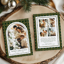 Christmas Arch Photo Green Yellow Gold Plaid