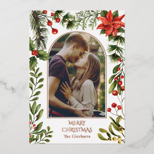 Christmas Arch Watercolor Botanical Berries